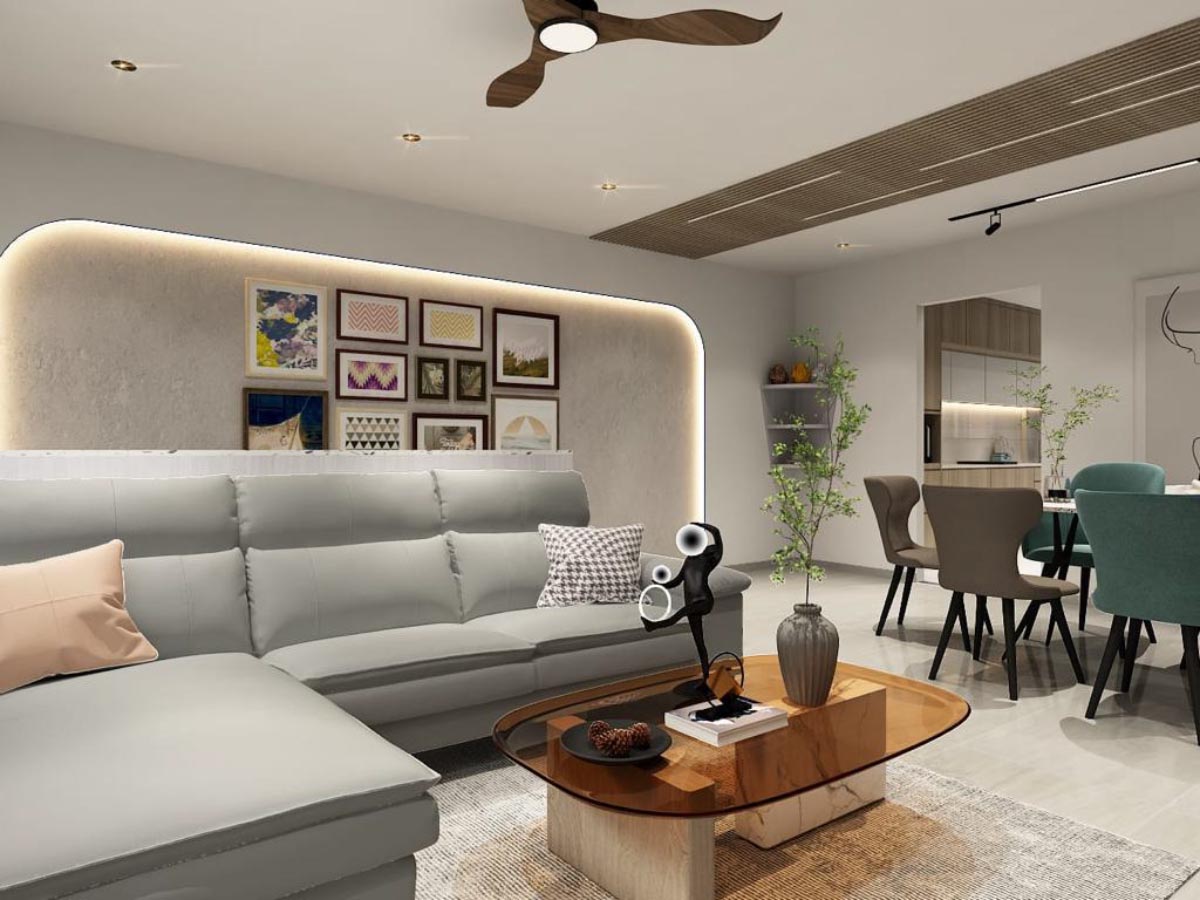 Blk807 Tampines Ave 4 Living Room Interior Design 1 LE Design Studio Interior Designer Firm in Singapore