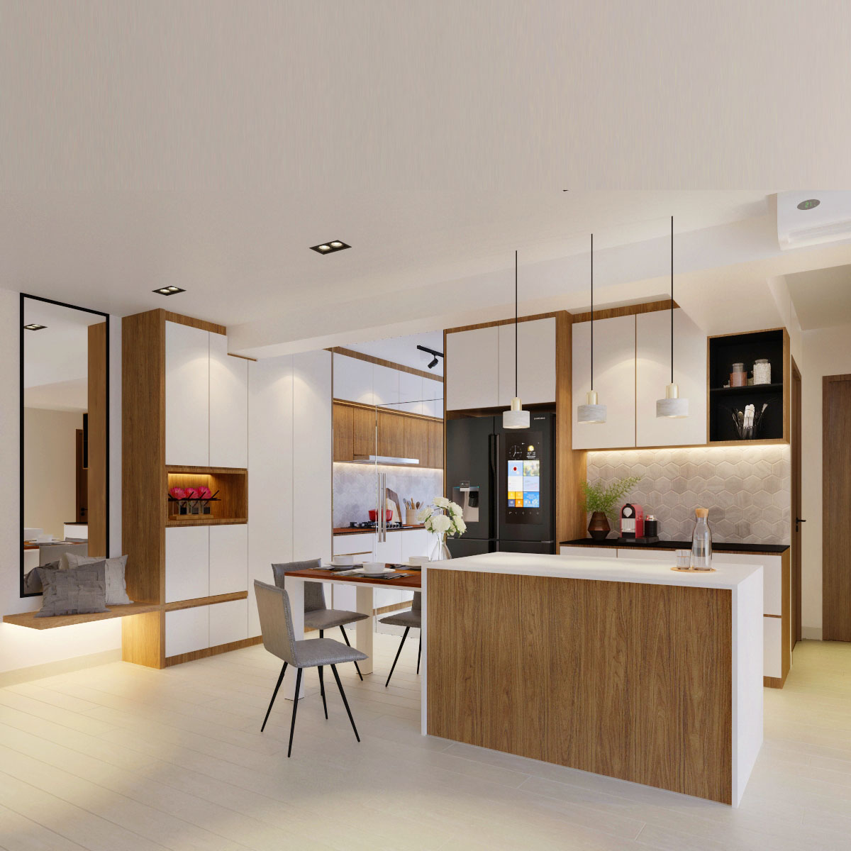 Interior Design of Blk 415A Northshore Drive - Kitchen n Dinig Area Design